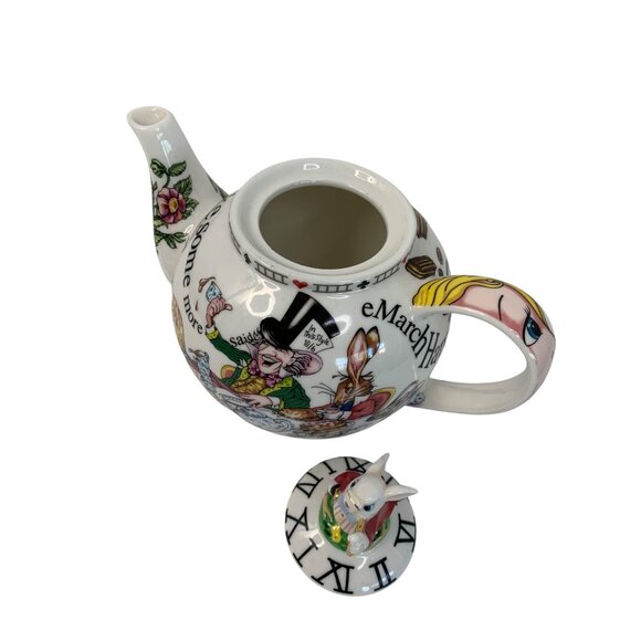 Alice In Wonderland Large Ceramic Teapot With Rabbit Lid By Cardew Design 8797 - Picture 6 of 8